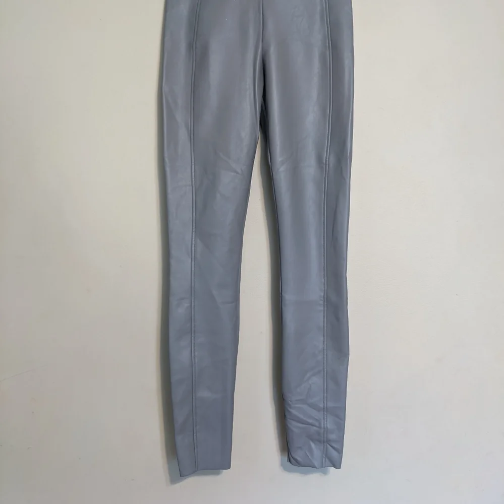 WOLFORD Edie Faux Leather Leggings in Gray Size 6 - Picture 7 of 12